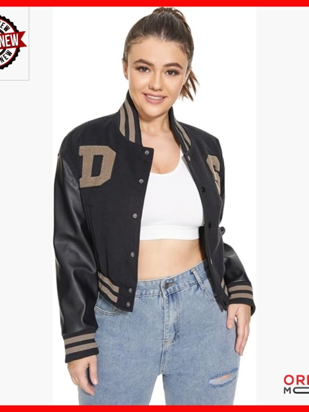 Faux Leather Studded Punk Biker Jacket Long Sleeve Cropped Oversize